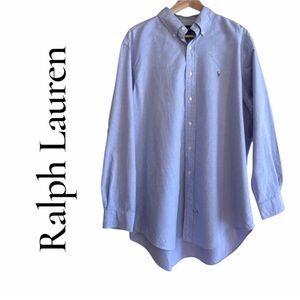 Ralph Lauren Polo Men's Size Large 16 1/2 - 34 - Classic Collar Blue Button Up